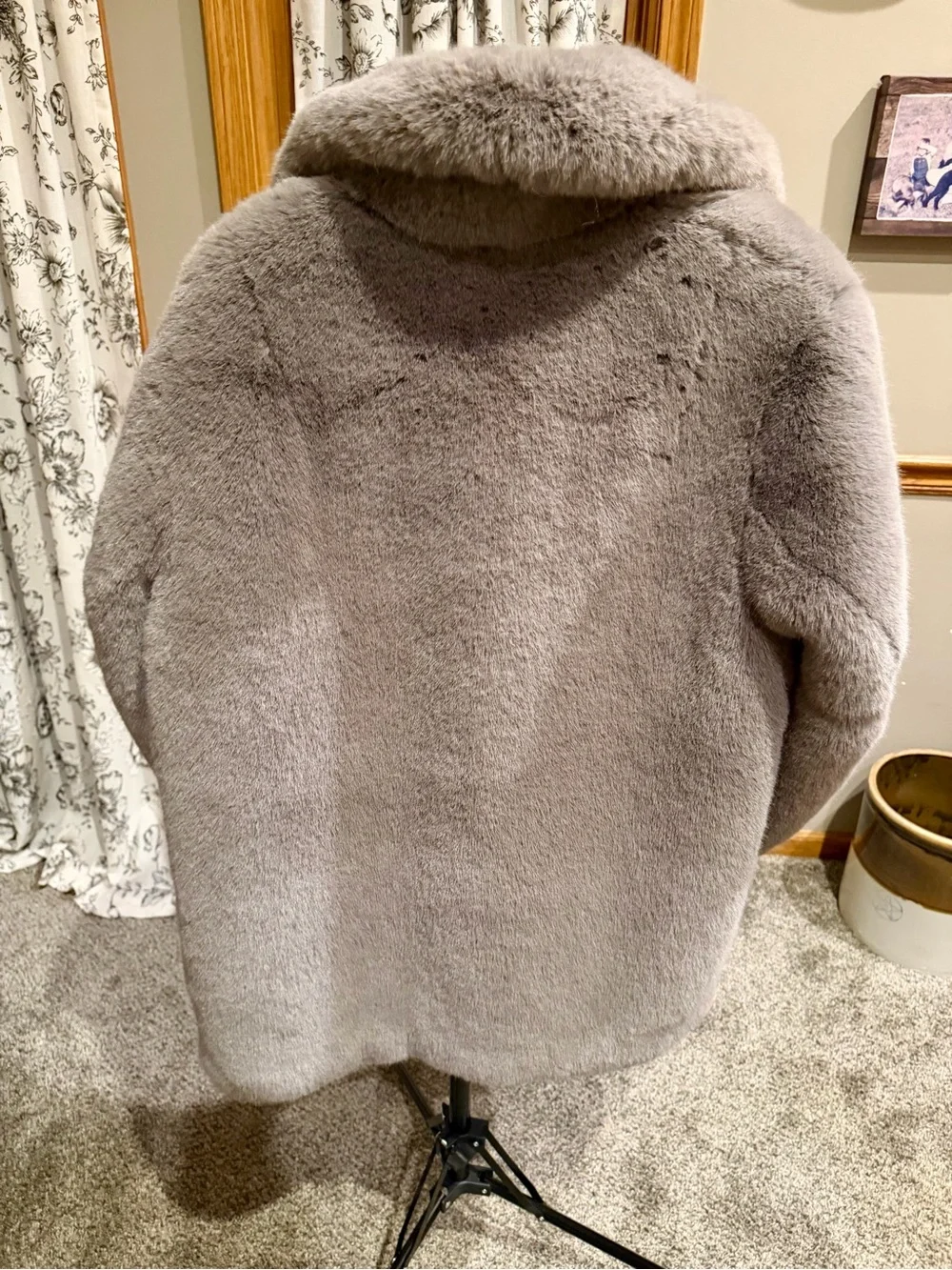 H&M Gray Faux Fur Teddy Jacket